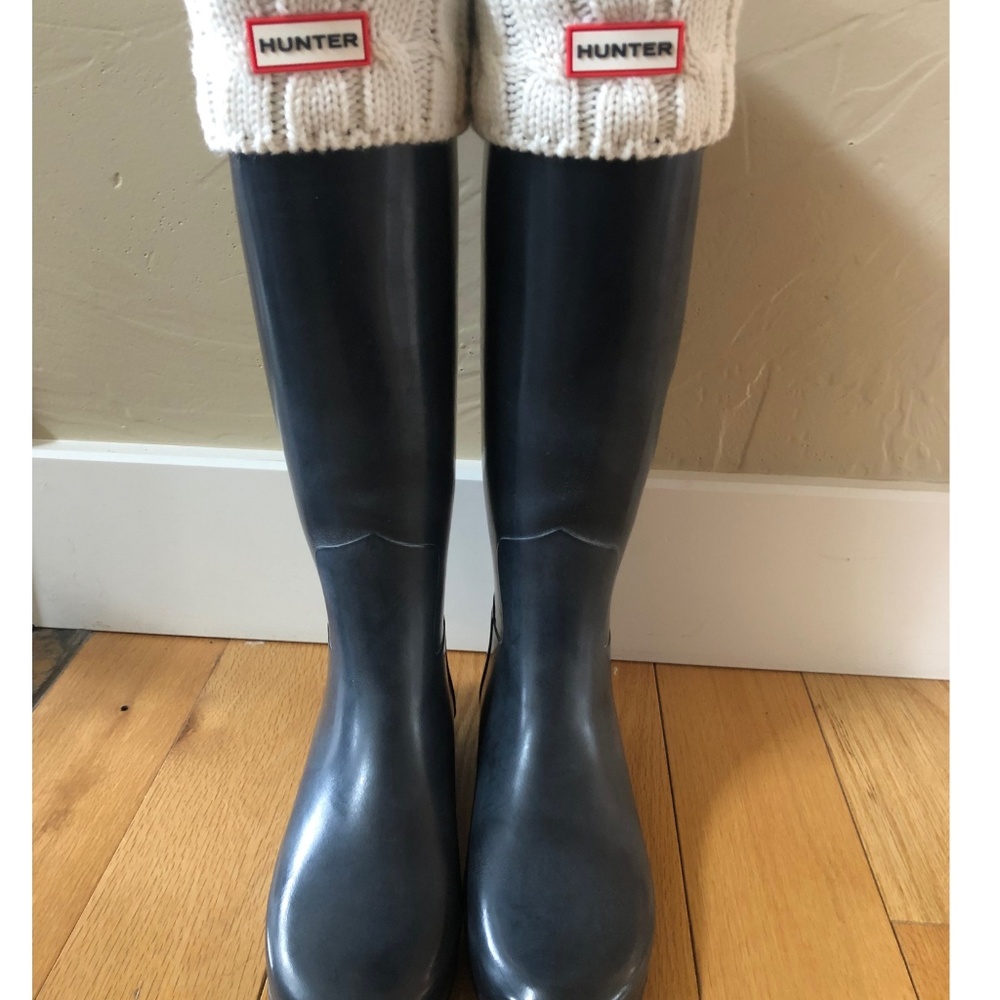 Hunter Navy Original Refined Tall Rain Boots